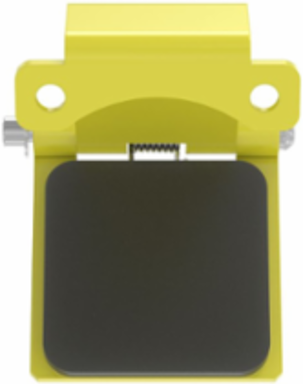 Single Pole Female Angled Yellow Snap Cover, for 300/400A AC/DC, Single Conductor, Thru-Hole Mounting