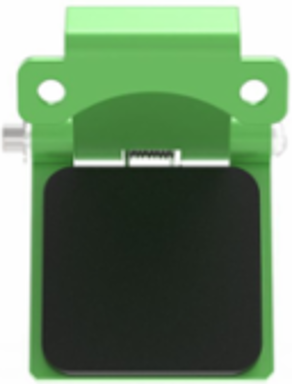 Single Pole Male Angled Green Snap Cover, for 300/400A AC/DC, Single Conductor, Thru-Hole Mounting