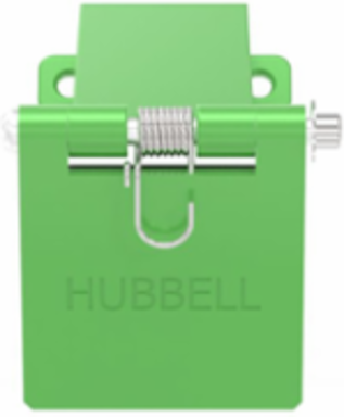 Single Pole Male Angled Green Snap Cover, for 300/400A AC/DC, Single Conductor, Thru-Hole Mounting
