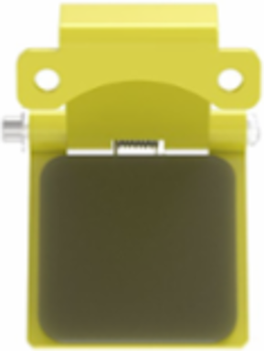 Single Pole Male Angled Yellow Snap Cover, for 300/400A AC/DC, Single Conductor, Thru-Hole Mounting