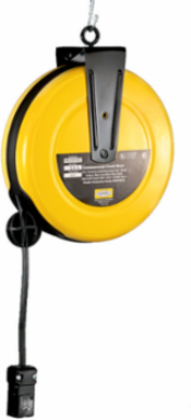 Commercial Cord Reel 25 Ft, Yellow, Steel Construction, Heavy Duty