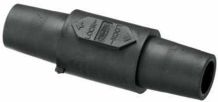 Heavy Duty Double Female Coupler, 400A, 600V AC/DC, Insulated Body, Black