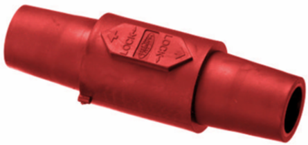 Heavy Duty Coupler 400A 600V AC/DC Red, Double Female, Brass, Insulated Body
