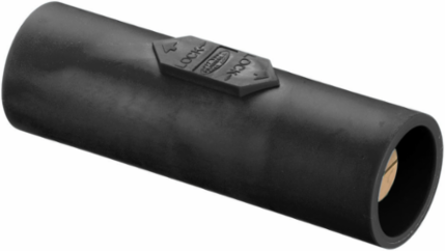 Heavy Duty Coupler, Double Male, 400A 600V AC/DC, Black, Insulated Body