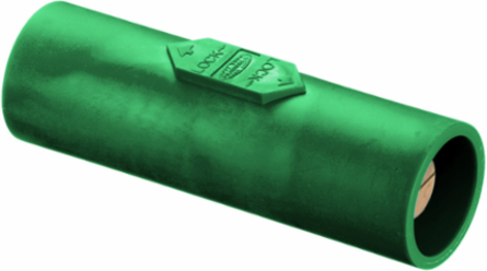 Heavy Duty Single Pole Coupler 400A 600V AC/DC, Green, Insulated Body, Double Male