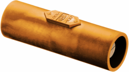 Heavy Duty Double Male Coupler, 400A 600V, Industrial Grade, Orange