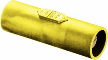 Heavy Duty Single Pole Coupler, 400A 600V AC/DC, Double Male, Pre-Wired, Yellow