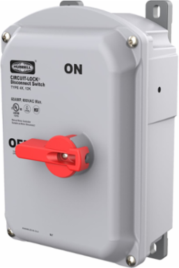 Industrial Grade Motor Disconnect Switch, 100A 600V AC, IP69k, NEMA Type 4X, 3 Pole