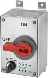 Disconnect Switch 100A, 4X, Stainless Steel, LED Indicators, Jog Switch