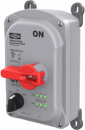 Industrial Grade, Motor Disconnect,Unfused,3 Pole, 30A 600V AC,Screw Terminals, IP69k,NEMA Type 4X,12, Non-Metallic Sloped Top Enclosure for Top Feed Applications, inTOUCH Installation Free LED Phase Indication,Jog