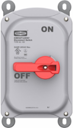 Heavy Duty Motor Disconnect Switch, 3 Pole, 30A 600V AC, IP69k, NEMA Type 4X