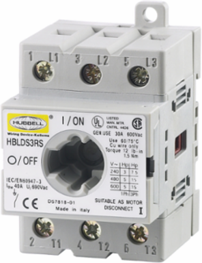 Industrial Grade Disconnect Switch, 30A Three Pole