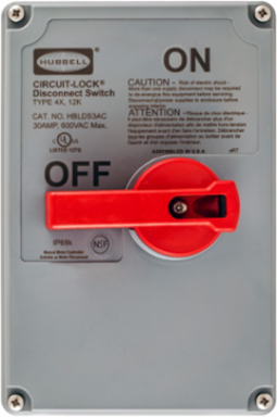 Switches and Lighting Controls, Industrial Grade, Disconnect Switches, Unfused Switch Replacement Cover For 60A Gray