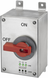 60A Unfused Disconnect Switch, 9.2 Inch Width, Stainless Steel Enclosure, LED Indicators