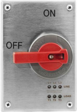 Stainless Steel Disconnect Switch, 60 Amp, 10.5 Inch Width, LED Indicators