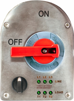 Stainless Steel Sloped Disconnect Switch, 60A, 10.5 Inch Width, LED Indicators