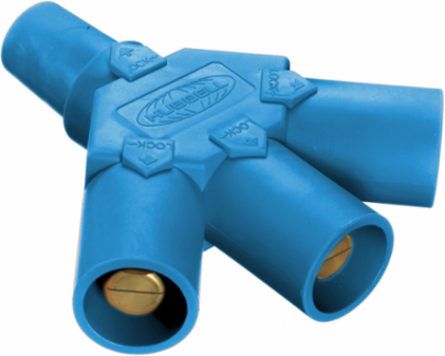 Heavy Duty Single Pole Tri-Tap Wiring Device, 400A 600V AC/DC, 6.200 Inch Width, Blue