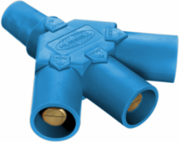 Heavy Duty Single Pole Tri-Tap Wiring Device, 400A 600V AC/DC, 6.200 Inch Width, Blue