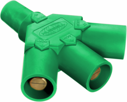 Heavy Duty Tri-Tap Single Pole Device, 400A 600V AC/DC, Green