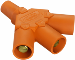 Heavy Duty Tri-Tap Connector, 400A, 600V AC/DC, 5.8 Inch Width, Orange