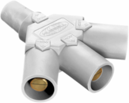 Heavy Duty Tri-Tap Single Pole Device, 400A 600V AC/DC, 7.5 Inch, Pre-Wired, White