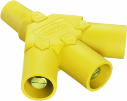 Industrial Grade Tri-Tap Connectors, 400A 600V AC/DC, 4 Inch Width, Yellow