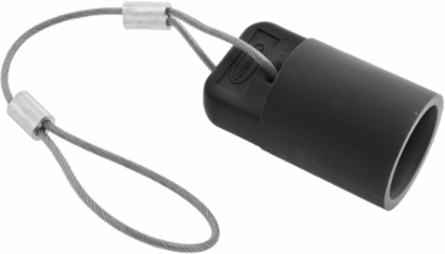 Heavy Duty Female Device Cap, 400A, 600V AC/DC, Black, Industrial Grade