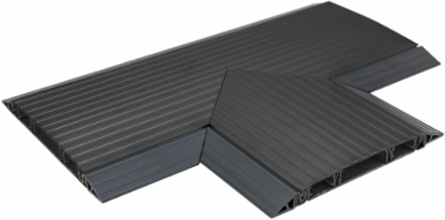 FloorTrak PRO Tee Track Section, 6.400 Inch, Dark Gray, Three Channel