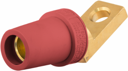 300/400A Series Angled Female Offset Stud Connector, Red, 400A, 600V AC/DC