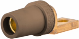 Single Pole Offset Stud Female Connector, 400A 600V AC/DC, Brown