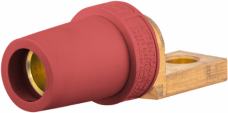 Single Pole Connector, 400A, Red, Offset Straight Female, 6 Inch Width