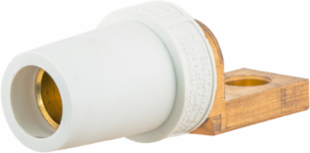 Single Pole Offset Stud Type Device, 400A, White, 600V AC/DC