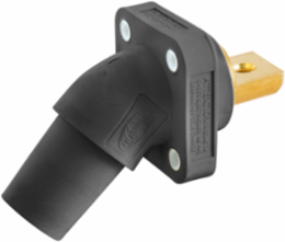 Single Pole Angled Receptacle, 400A, 600V AC/DC, Black