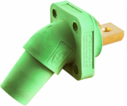 Angled Receptacle 400A Buss Connection Green, 3 Inch Width, 600V AC/DC