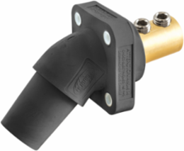 Angled Receptacle, 400A, Double Set Screw, Black
