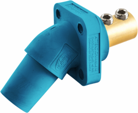 400A Angled Double Set Screw Receptacle, Blue, 7.750 Inch Width