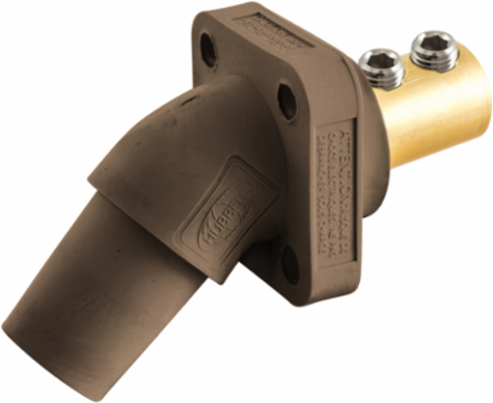 Angled Receptacle, 400A, Brown, Double Set Screw, 600V AC/DC