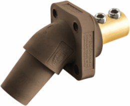 Angled Receptacle, 400A, Brown, Double Set Screw, 600V AC/DC