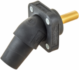 Single Pole Receptacle, 400A, Angled, Black, 2.940 Inch Width