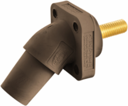 400A Angled Receptacle, Threaded Stud, Brown, 5.850 Inch Width