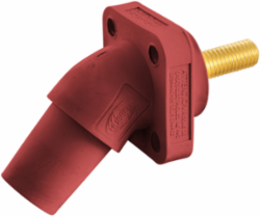 Red Angled Receptacle, 400A, 600V AC/DC, Stud Type, 6 Inch Width
