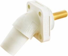 400A Angled Threaded Stud Receptacle, White, 600V AC/DC