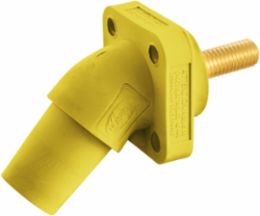 400A Yellow Angled Receptacle, 600V AC/DC, Threaded Stud, 6.150 Inch Width