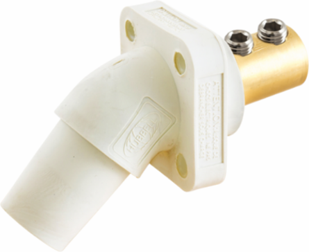 400A Angled Receptacle, Double Set Screw, White, 7.5 Inch Width, 600V AC/DC