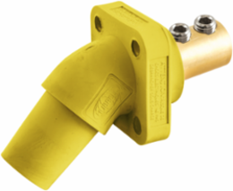 Angled Double Set Screw Receptacle, 400 A, Yellow, 600V AC/DC