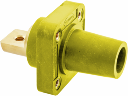 Heavy Duty Yellow Female Receptacle, 400A, 600V AC/DC, 5.75 Inch Width, 1-Pole