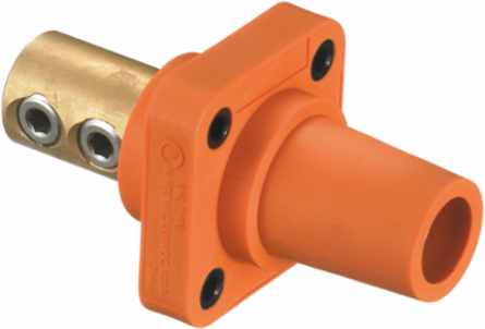 Heavy Duty Female Receptacle, 400A 600V AC/DC, 1-Pole, Orange