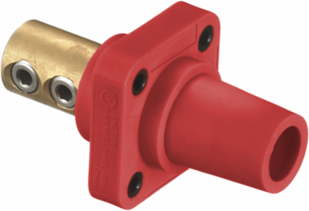 Industrial Grade Female Receptacle 1-Pole 400A 600V AC/DC Red