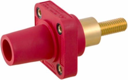 Heavy Duty Products, Single Pole Devices, Industrial Grade, Female Receptacle, 300/400A 600V AC/DC, SingleConductor, Extra Long Stud, Red