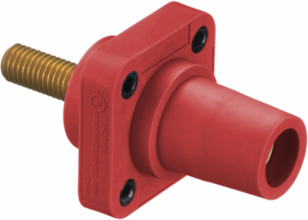 Heavy Duty Female Receptacle, 1-Pole, 400A Max, 600V AC/DC, Red